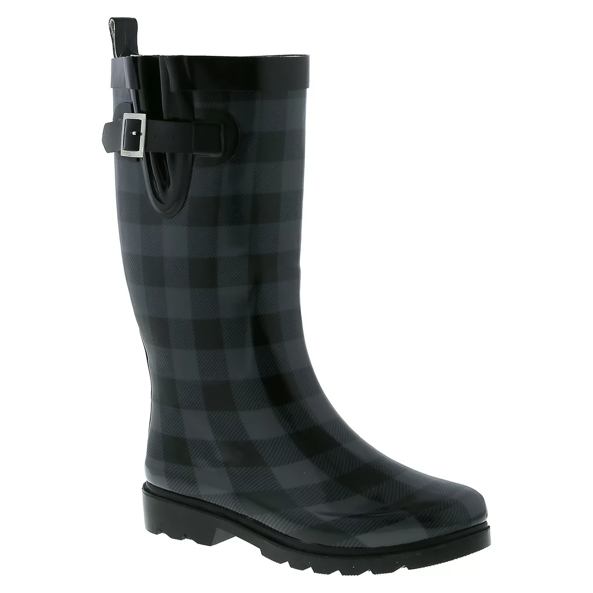 Womens Laila Rowe Tall Plaid Rain Boots 3 Womens Laila Rowe Tall Plaid Rain Boots