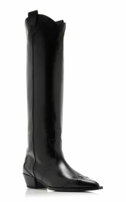 Aruna Leather Knee Boots 9 Aruna Leather Knee Boots -Boots Sales Store aeyde black aruna calf leather black 3