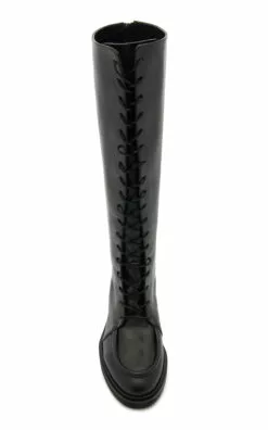 Mathilde Leather Lace-Up Knee Boots -Boots Sales Store aeyde black mathilde soft calf leather 1
