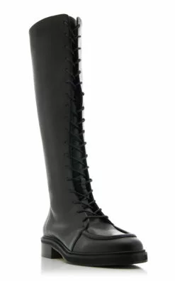 Mathilde Leather Lace-Up Knee Boots -Boots Sales Store aeyde black mathilde soft calf leather 2