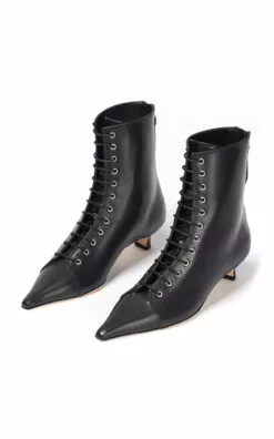 Trixi Lace-Up Leather Ankle Boots