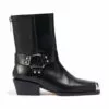 Wayne Ring-Detailed Leather Boots -Boots Sales Store aeyde black wayne calf leather black