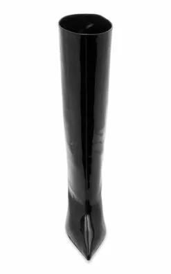 Amina Muaddi Fiona Patent Leather Knee Boots -Boots Sales Store amina muaddi black fiona boot 95 2
