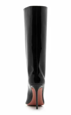 Amina Muaddi Fiona Patent Leather Knee Boots -Boots Sales Store amina muaddi black fiona boot 95 3