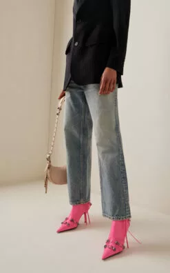 Balenciaga Cagole Leather Ankle Boots