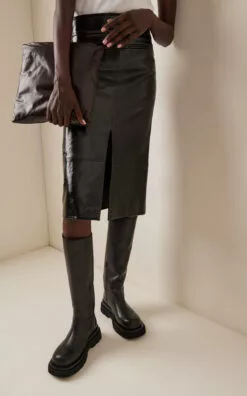 Bottega Veneta Lug-Sole Leather Knee Boots -Boots Sales Store bottega veneta black lug knee boot shibuya calf 2