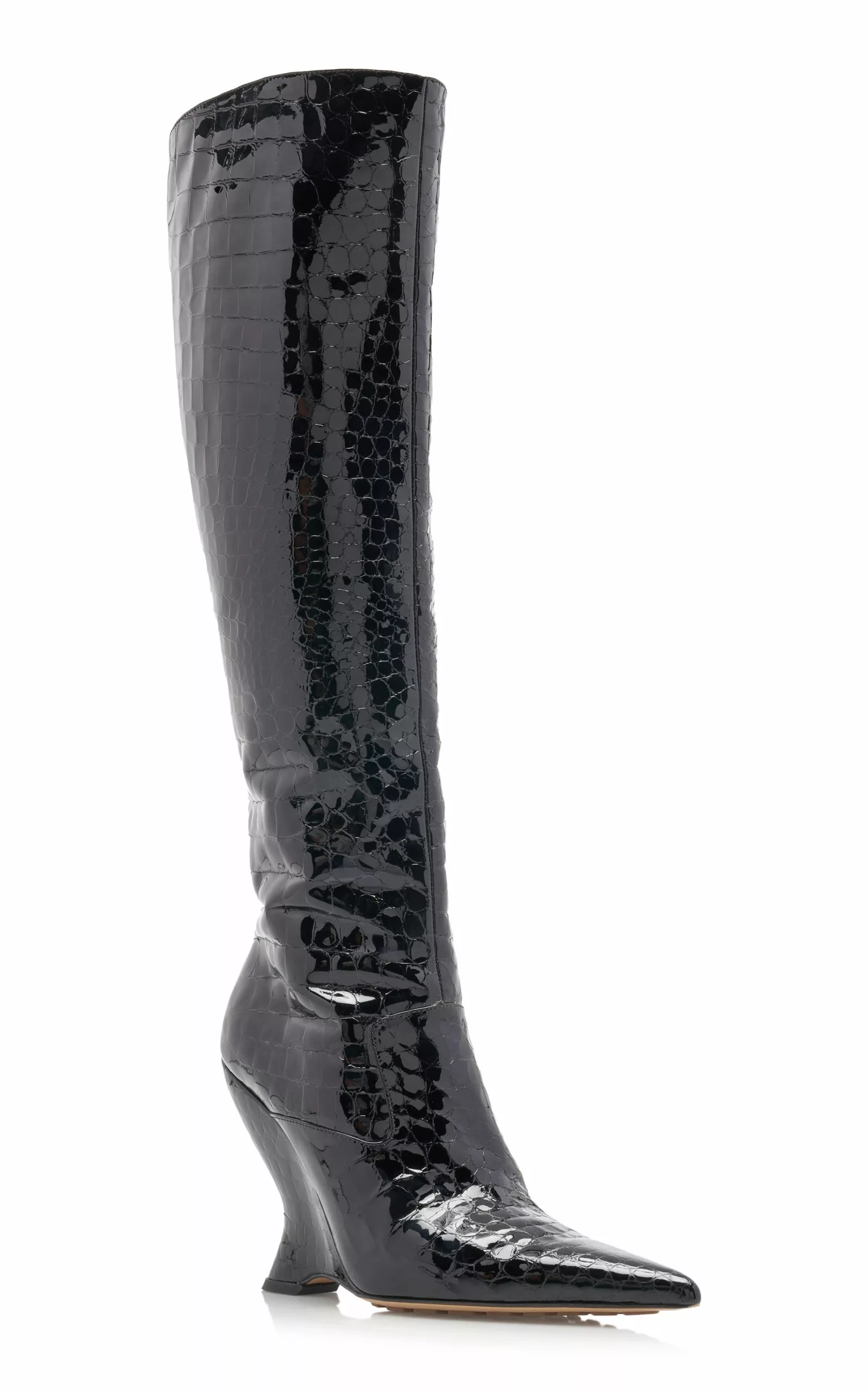 Bottega Veneta Punta Gloss Croc Leather Boots 8 Bottega Veneta Punta Gloss Croc Leather Boots - Image 6