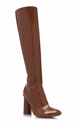 Bottega Veneta Atomic Patent Leather Knee Boots -Boots Sales Store bottega veneta brown atomic boot latex 3