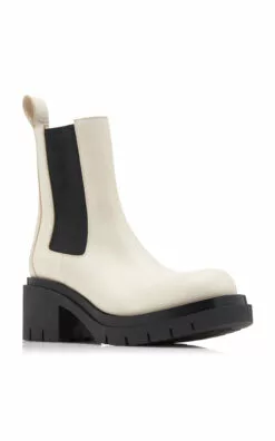 Bottega Veneta The Lug Leather Ankle Boots -Boots Sales Store bottega veneta white lug chelsea ankle boot military calf 3
