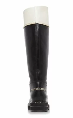 Chloé Noua Leather Riding Boots -Boots Sales Store chloe black white noua leather riding boots 2
