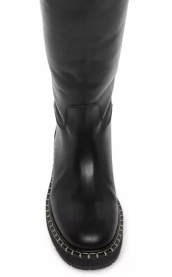 Chloé Noua Leather Riding Boots -Boots Sales Store chloe black white noua leather riding boots 4