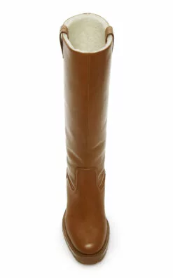 Chloé Mallo Shearling And Leather Knee Boots