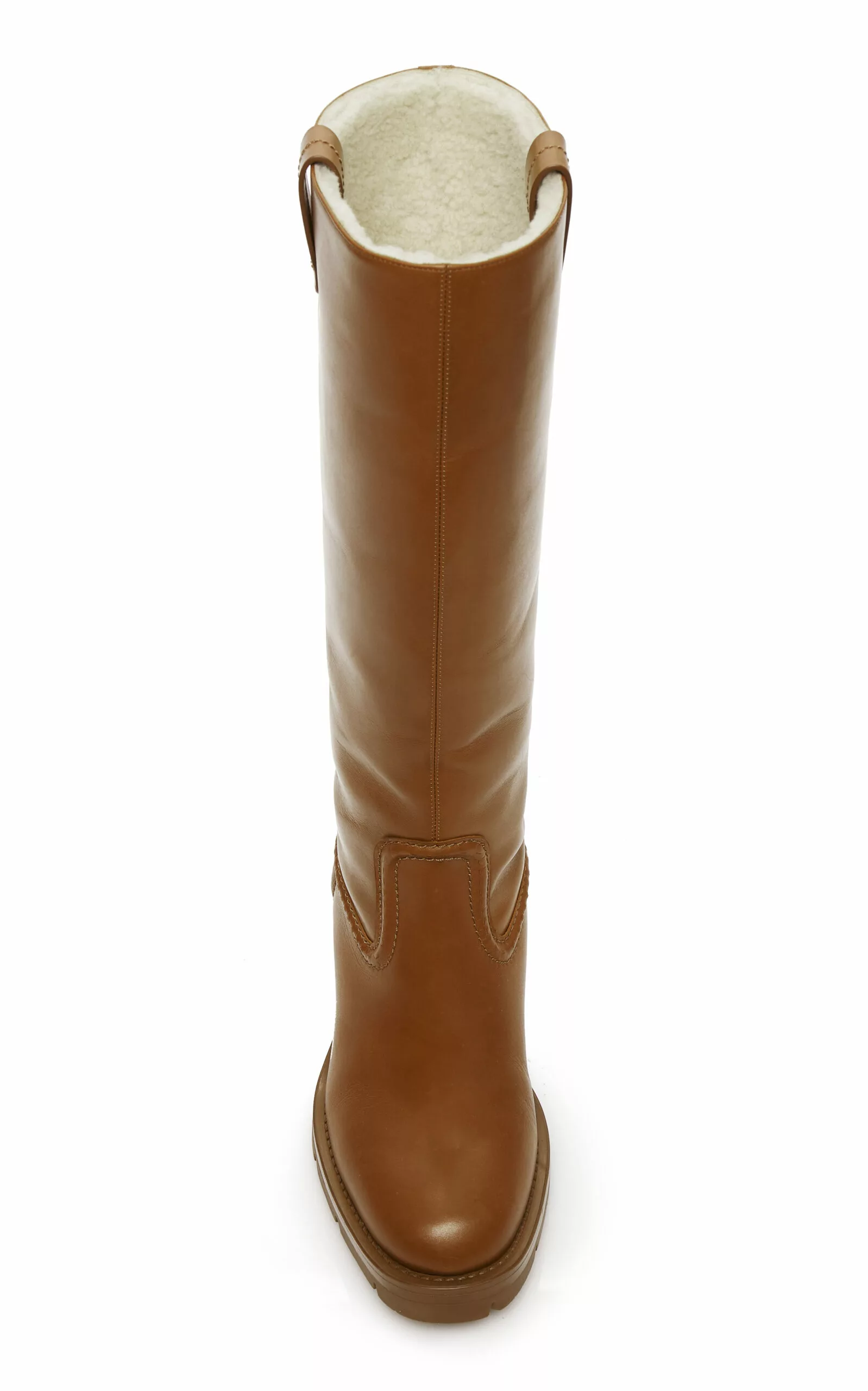 Chloé Mallo Shearling And Leather Knee Boots 3 Chloé Mallo Shearling And Leather Knee Boots