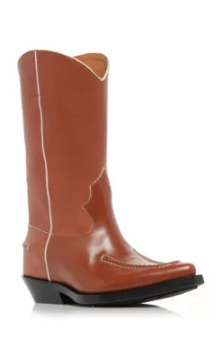 Chloé Nellie Leather Boots -Boots Sales Store chloe brown nellie boot 3