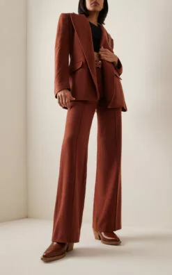 Chloé Nellie Knit-Trimmed Leather Ankle Boots