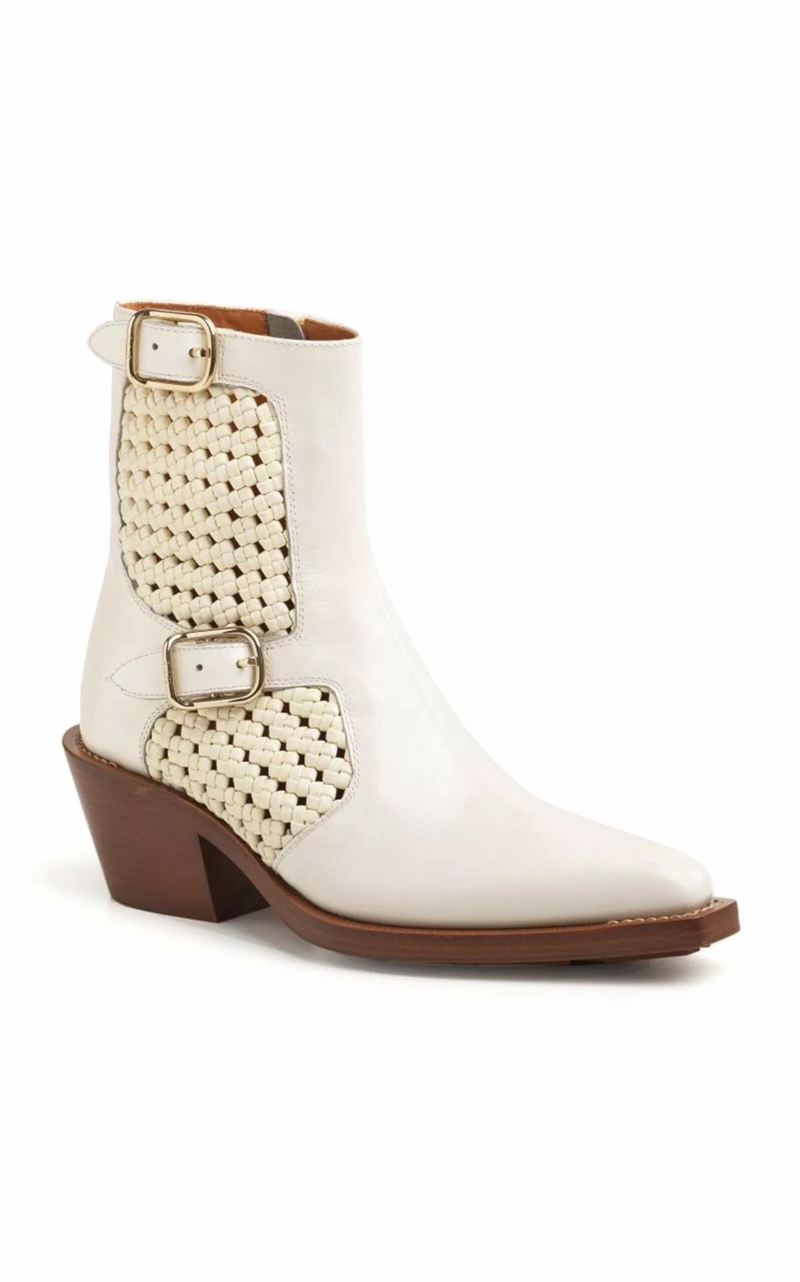 Chloé Nellie Leather Woven Boots 3 Chloé Nellie Leather Woven Boots