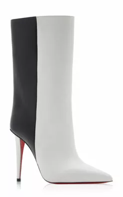 Christian Louboutin Astrilarge 100mm Two-Tone Leather Ankle Boots -Boots Sales Store christian louboutin black white astrilarge booty 100 calf 2