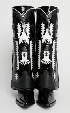 Texas Patent Leather Knee-High Boots 10 Texas Patent Leather Knee-High Boots -Boots Sales Store filles a papa black texas patent leather knee high boots 2