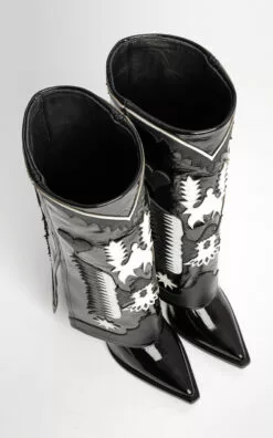 Texas Patent Leather Knee-High Boots 11 Texas Patent Leather Knee-High Boots -Boots Sales Store filles a papa black texas patent leather knee high boots 3