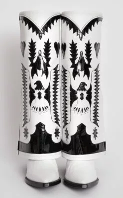Texas Leather & Patent Leather Knee-High Boots