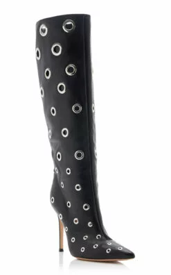 Studded Leather Knee Boots 8 Studded Leather Knee Boots -Boots Sales Store gianvito rossi black g80255 nappa 2