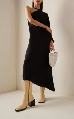 Jil Sander Abrasivato Leather Knee Boots