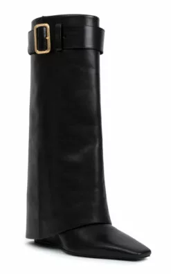 Freyja Belted Leather Boots -Boots Sales Store jonathan simkhai black freyja belted leather boots 1