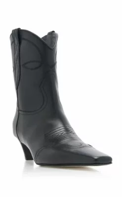 Dallas Leather Ankle Boots -Boots Sales Store khaite black dallas ankle boots 3