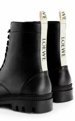 Loewe Leather Combat Boots -Boots Sales Store loewe black combat boot 2