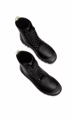 Loewe Leather Combat Boots -Boots Sales Store loewe black combat boot 3