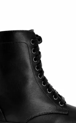 Loewe Leather Combat Boots -Boots Sales Store loewe black combat boot 4
