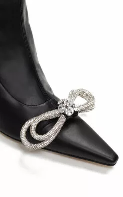 Double Bow Vegan Leather Boots 11 Double Bow Vegan Leather Boots -Boots Sales Store mach mach black double bow vegan leather boots 4