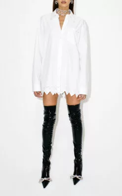 Double Bow Vegan Patent Leather Boots