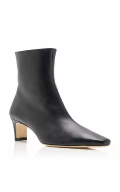 Staud Wally Leather Ankle Boots -Boots Sales Store staud black wally leather ankle boots 3