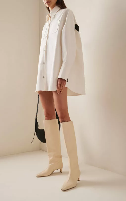 Staud Wally Leather Knee Boots -Boots Sales Store staud white wally boot
