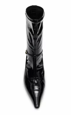 The Row Cyd Patent Leather Boots -Boots Sales Store the row black cyd boot 2