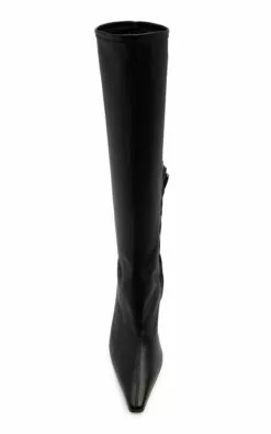 The Row Lady Knee-High Leather Boots 9 The Row Lady Knee-High Leather Boots -Boots Sales Store the row black lady knee high leather boots 2