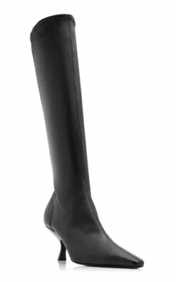The Row Lady Knee-High Leather Boots 10 The Row Lady Knee-High Leather Boots -Boots Sales Store the row black lady knee high leather boots 3