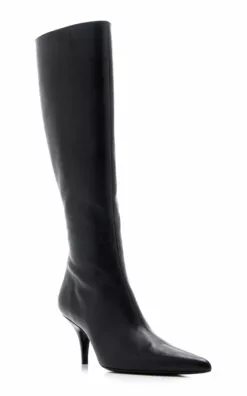 The Row Sling Leather Boots -Boots Sales Store the row black sling boot 2