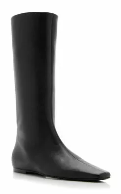 The Row Bette Leather Boots 8 The Row Bette Leather Boots -Boots Sales Store the row brown bette 2