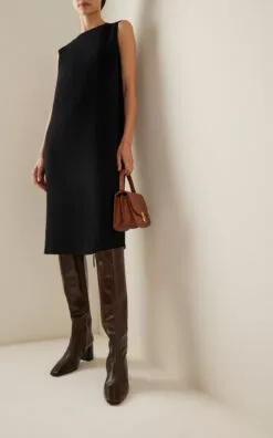 The Row Square-Toe Leather Knee Boots