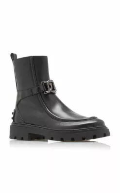 Tod's Kate Chain Leather Boots 7 Tod's Kate Chain Leather Boots -Boots Sales Store tod s black kate chain leather boots 2
