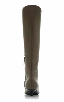 Toteme The Slim Leather Knee Boots -Boots Sales Store toteme brown the slim knee high boot 3